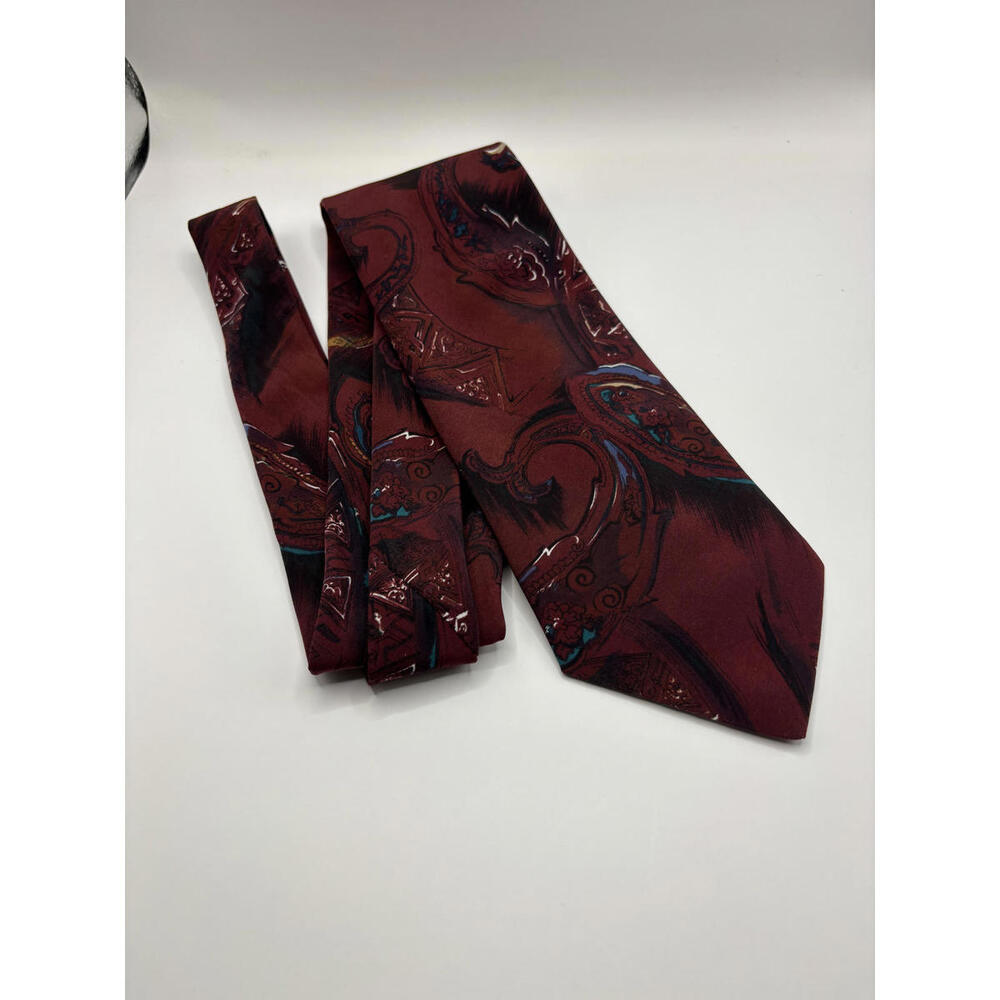 GEOFFREY BEENE Elegant Dark Red Patterned Tie